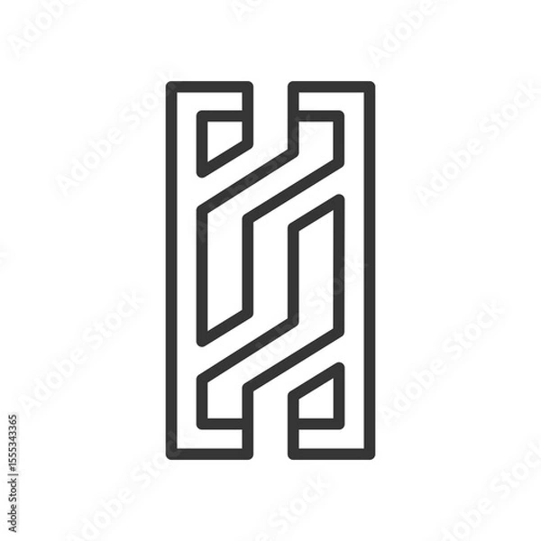 Fototapeta the logo consists of monogram the letter d and p. Abstract, outline and elegant.