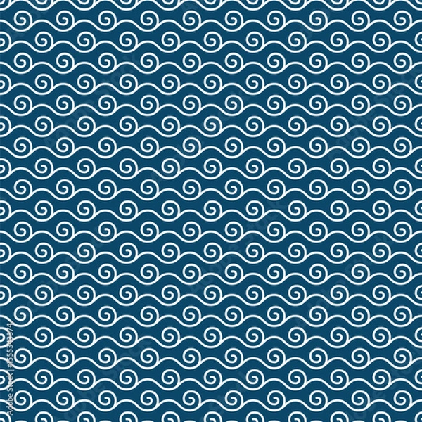 Fototapeta Seamless abstract wave pattern.  Geometric and modern vintage background. Vector illustration