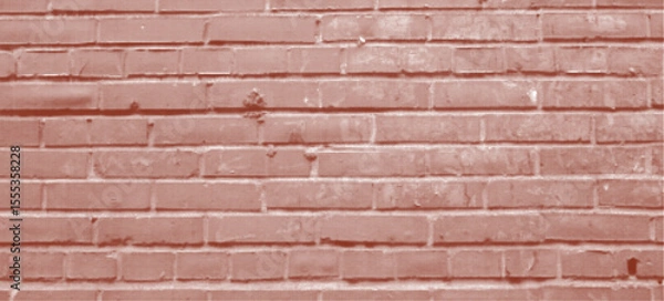 Fototapeta Abstract vector red old bricks stone wall halftone textured background. Modern half tone dotted of retro terra cotta colour brick pattern for expressive design, banner, vintage rustic surface