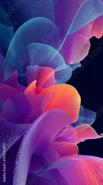 Fototapeta Colorful abstract shapes flowing and creating a stunning visual design