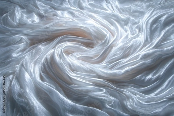 Fototapeta White Fabric Texture Elegant And Flowing Abstract Background