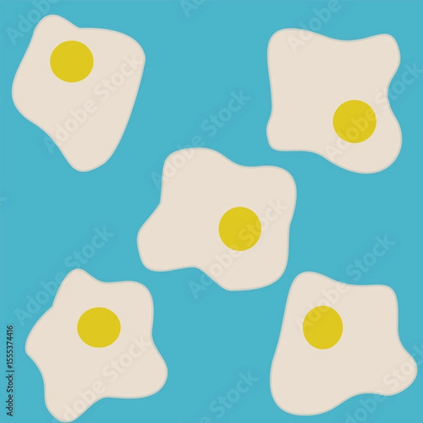 Fototapeta seamless pattern with eggs, fried egg