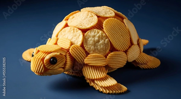 Fototapeta Creative Snack Turtle A Fun Food Art Project Using Crackers