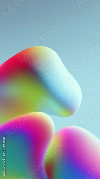 Fototapeta Colorful abstract shapes creating a dreamlike atmosphere with gradient colors