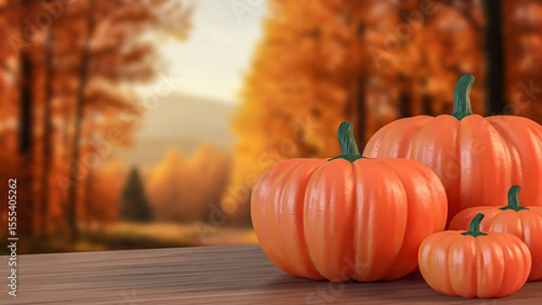 Obraz The Pumpkin for food or Holiday concept 3d Rendering.
