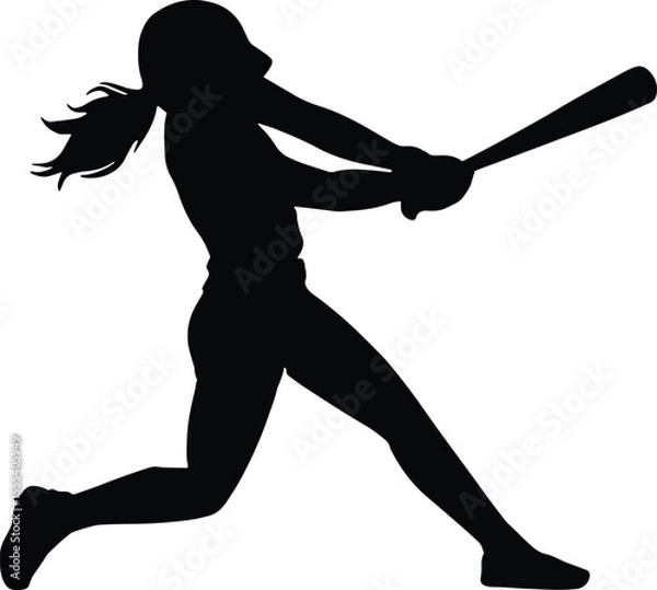 Fototapeta Softball Player, Baseball player silhouette design eps on transparent background