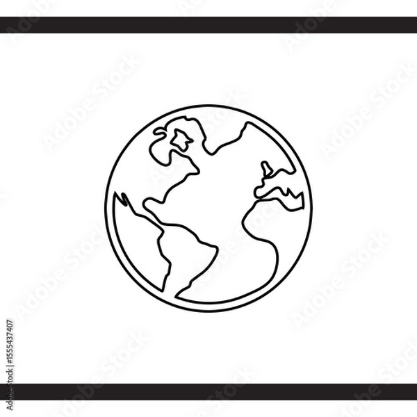 Fototapeta Globe icon vector. Earth sign symbol vector. Planet vector icon illustration isolated on white background