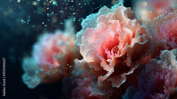 Obraz Spawning Lettuce Coral with Extended Polyps, Undersea Closeup Background Texture Wallpaper