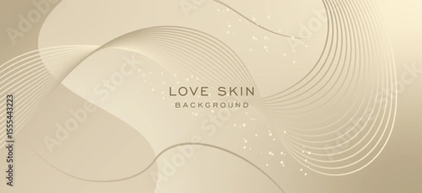Fototapeta Abstract luxury cosmetic and skin background. Dynamic shapes composition with line.