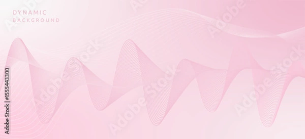 Fototapeta Abstract pink vibrant background. Dynamic shapes composition with line.
