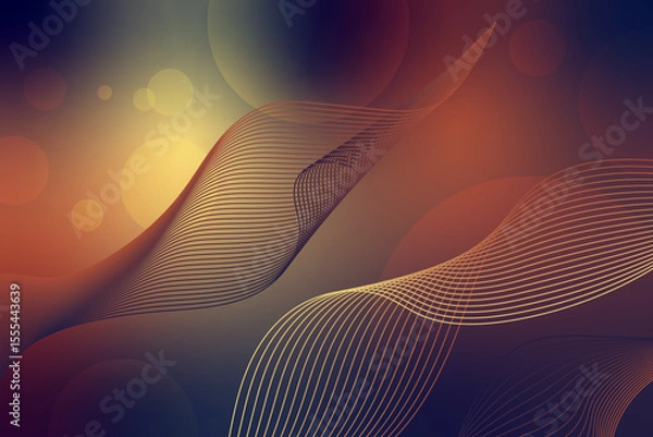 Fototapeta Abstract dynamic wave lines on dark background