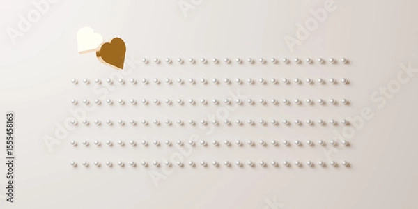 Fototapeta Perfect Pearls Form And Golden Hearts An Arrow Of Love