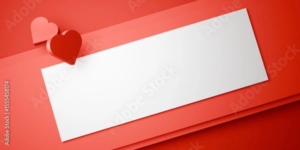 Fototapeta Romantic Red Background Features Loving Heart Shapes