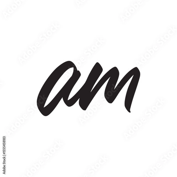 Obraz Initial Letter Logo Brush Calligraphy Style AM