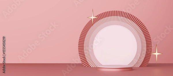 Fototapeta Minimalist Stage Presents A Radiant Display in color 2025