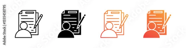Fototapeta Copywriter Multiple Style Icon Set Vector 