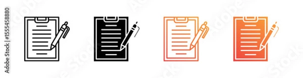 Fototapeta Writing Multiple Style Icon Set Vector 