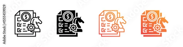 Fototapeta Financial Plan Multiple Style Icon Set Vector 
