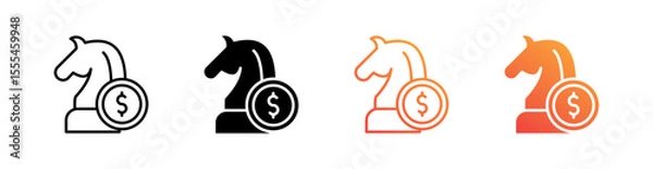 Fototapeta Financial Strategy Multiple Style Icon Set Vector 