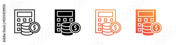 Fototapeta Budgeting Multiple Style Icon Set Vector 