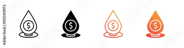 Fototapeta Liquidity Multiple Style Icon Set Vector 