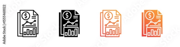 Fototapeta Finance Multiple Style Icon Set Vector 