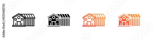 Fototapeta House Multiple Style Icon Set Vector 