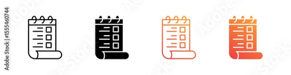Fototapeta List Multiple Style Icon Set Vector 