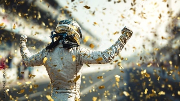 Obraz Formula One Racing Team Driver Celebrates Victory

