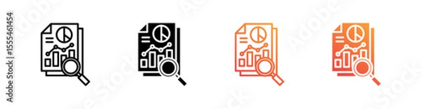 Fototapeta Analysis Multiple Style Icon Set Vector 
