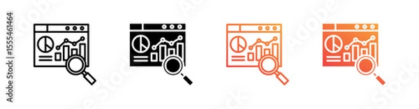 Fototapeta Analytics Multiple Style Icon Set Vector 