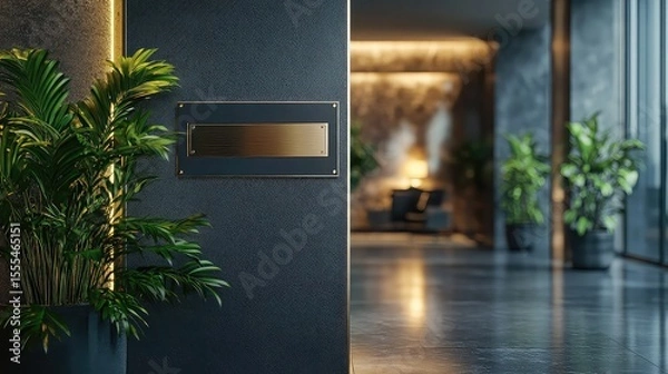 Fototapeta Name Plate Design Mockup on Office Door Representing Professional Branding Corporate Signage and Office Identity for Workspace Design Office Setup and Business Customization