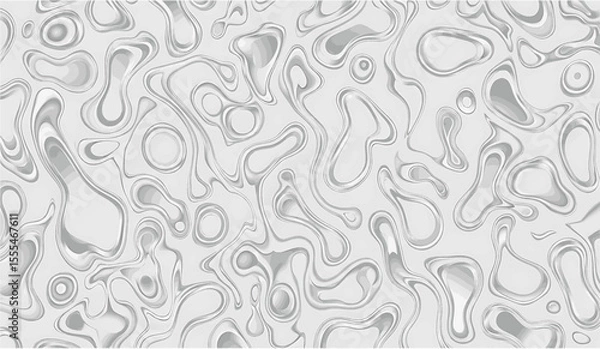 Fototapeta Abstract, fluid, grayscale pattern with organic shapes and flowing lines.
