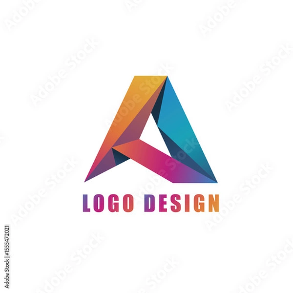 Fototapeta Elegant and creative letter A vector emblem logo
