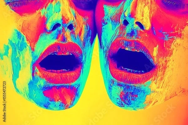 Fototapeta Metaphorical parkinson's disease emotions of a mental illusion. How to treat hallucinations. Hallucination - due to parkinson's disease: abstract image of physical state. Surreal therapy.