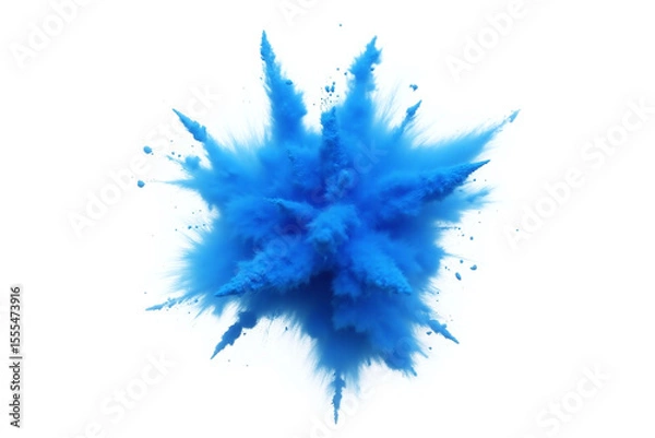 Obraz blue powder explosion on a white background