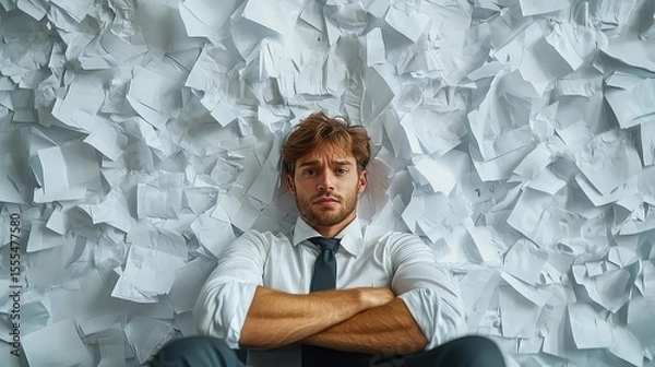Fototapeta Office Worker Managing Tasks and Responsibilities Representing Employee Productivity Time Management and Workplace Efficiency for Professionals Remote Workers and Office Management