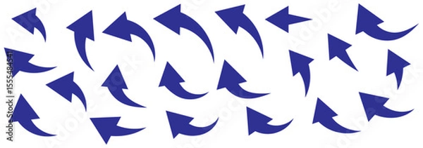 Obraz Straight and curved long arrow vector icon. Arrow icon set.