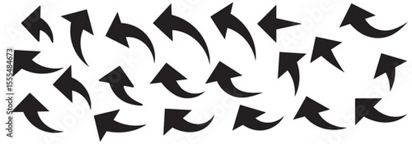 Obraz wavy curved Long arrow icon. long line arrow vector. flat style Arrow symbol. arrow on a white background.