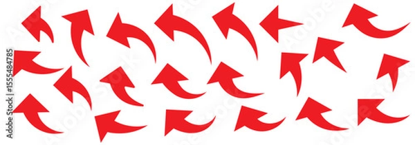 Obraz Straight and curved long arrow vector icon. Arrow icon set.