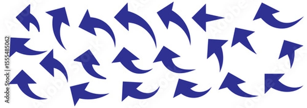 Obraz Straight and curved long arrow vector icon. Arrow icon set.