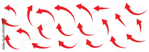 Obraz Straight and curved long arrow vector icon. Arrow icon set.