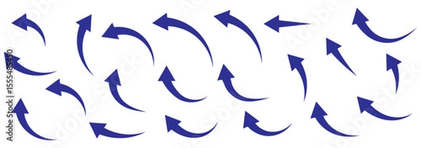 Obraz wavy curved Long arrow icon. long line arrow vector. flat style Arrow symbol. arrow on a white background.