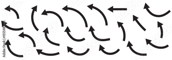Obraz Straight and curved long arrow vector icon. Arrow icon set.