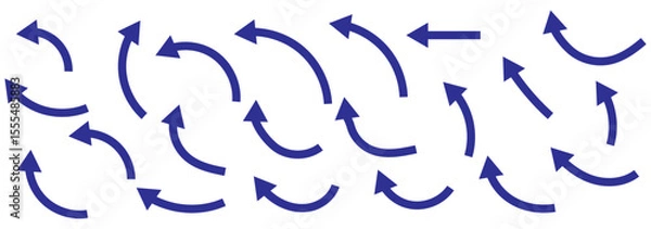 Obraz wavy curved Long arrow icon. long line arrow vector. flat style Arrow symbol. arrow on a white background.