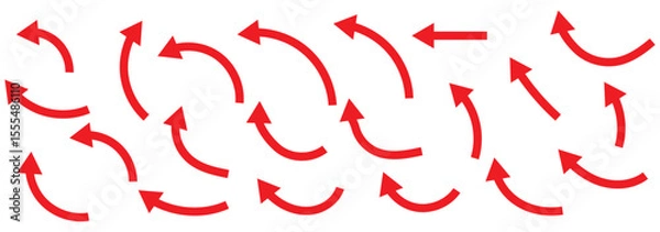 Obraz wavy curved Long arrow icon. long line arrow vector. flat style Arrow symbol. arrow on a white background.