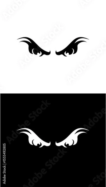 Fototapeta vector silhouette of an eyes angry