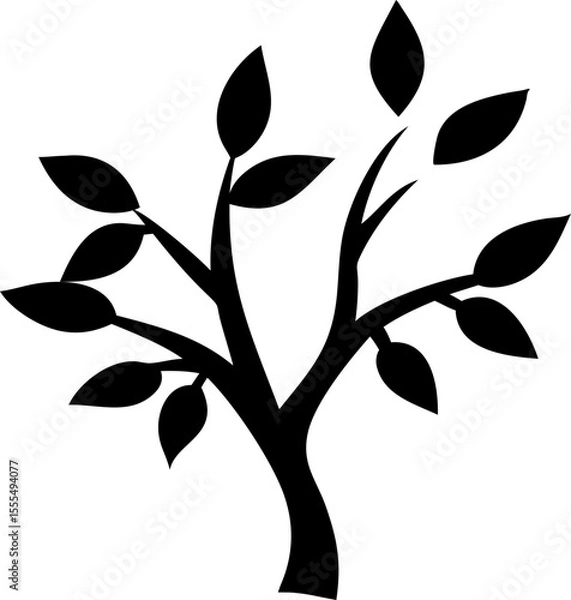 Fototapeta Tree icon featuring outline,versatile vector for eco, forest, and park design.