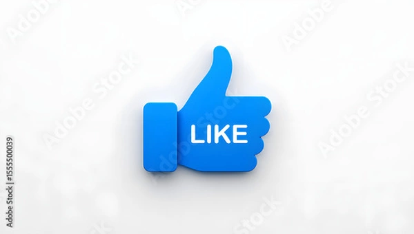 Fototapeta Blue 3d like button with white text on white background