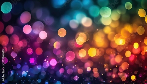 Fototapeta Colorful bokeh background, festive light display